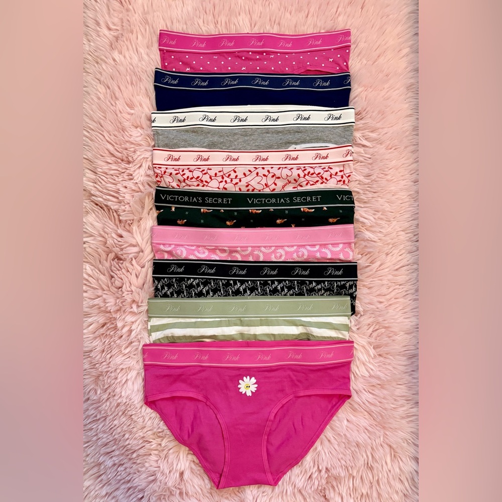 Victoria's Secret PINK Colorful Panty Collection Lot of 9 Size Small